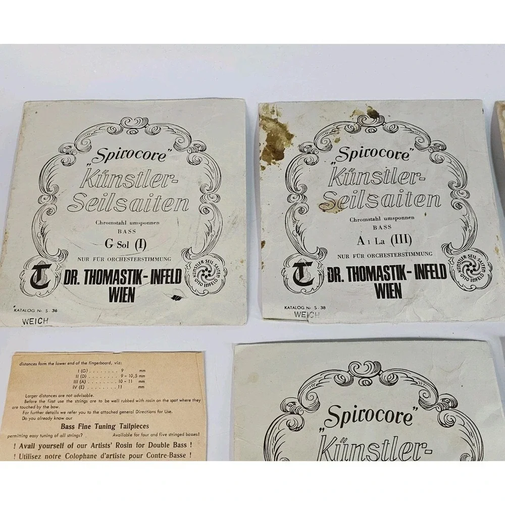 Vtg Spirocore Kunstler-Seilsaiten Thomastik-Infeld Upright Bass String Set 1-5